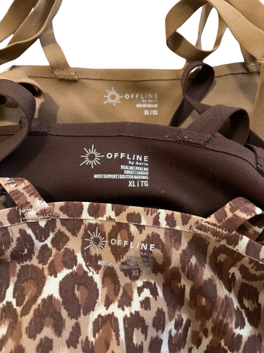 Offline by Aerie Real Me Hold Up Strappy Sports Bra Bundle Size XL - Picture 4 of 11
